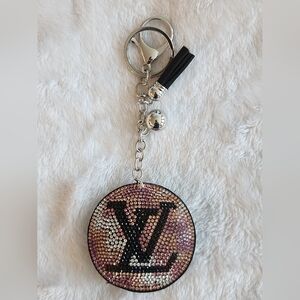 Elegant Multicolor Logo Keychain with Tassel Bag Charm